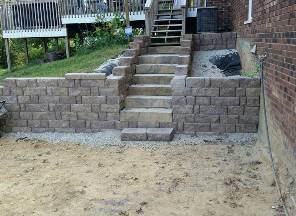 Stone wall and steps