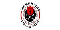 Logo for Associated Locksmiths of America, featuring a red shield with key and crossed keys.