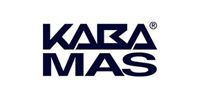 Logo for KABA MAS in navy blue letters, registered trademark symbol.