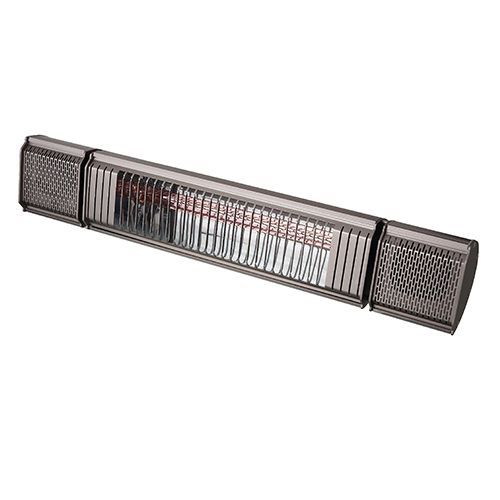 Dark gray outdoor infrared heater.