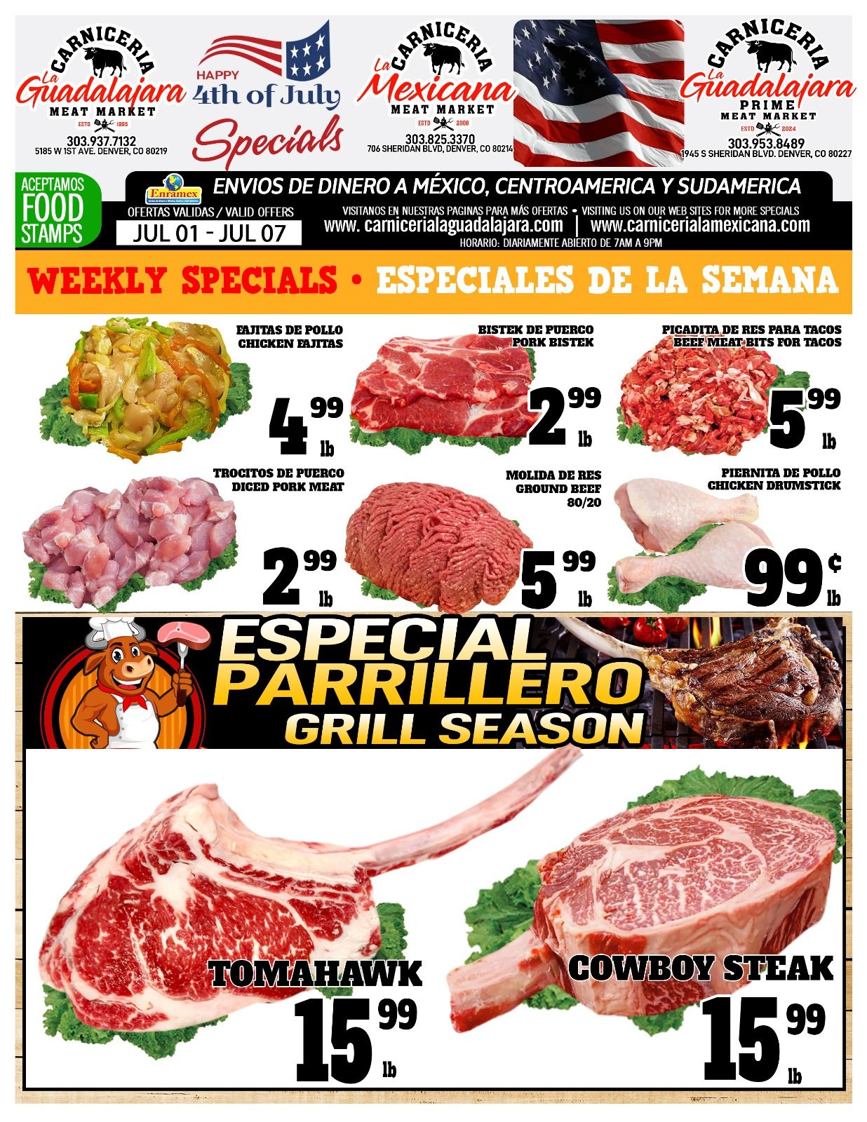 Carniceria La Guadalajara Especiales Flyer Page 1