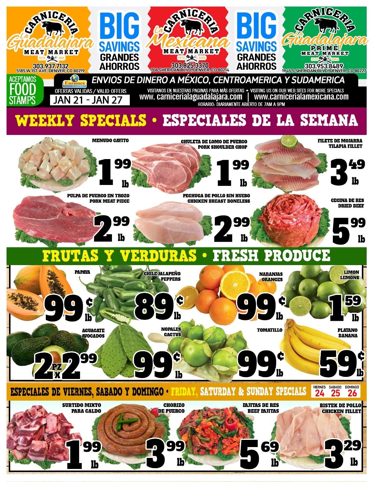 Carniceria La Guadalajara Especiales Flyer Page 1