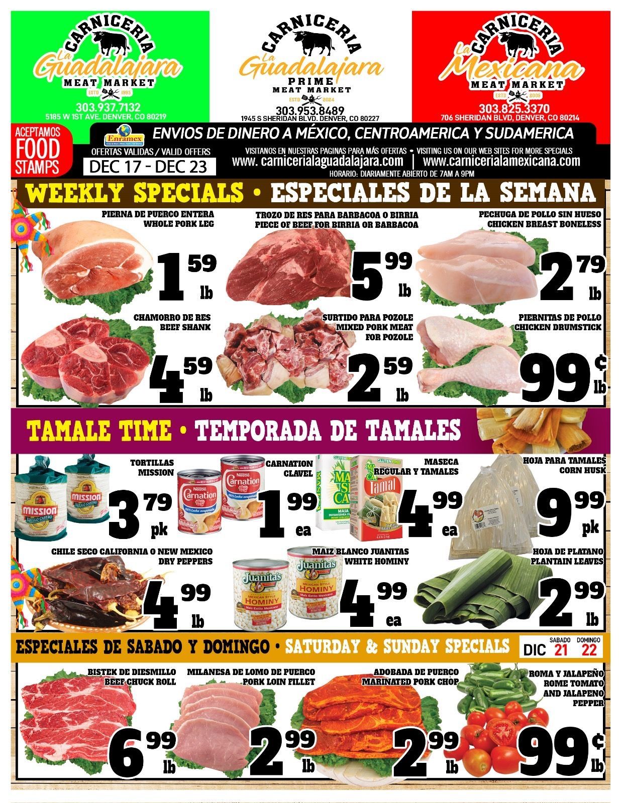 Carniceria La Guadalajara Especiales Flyer Page 1