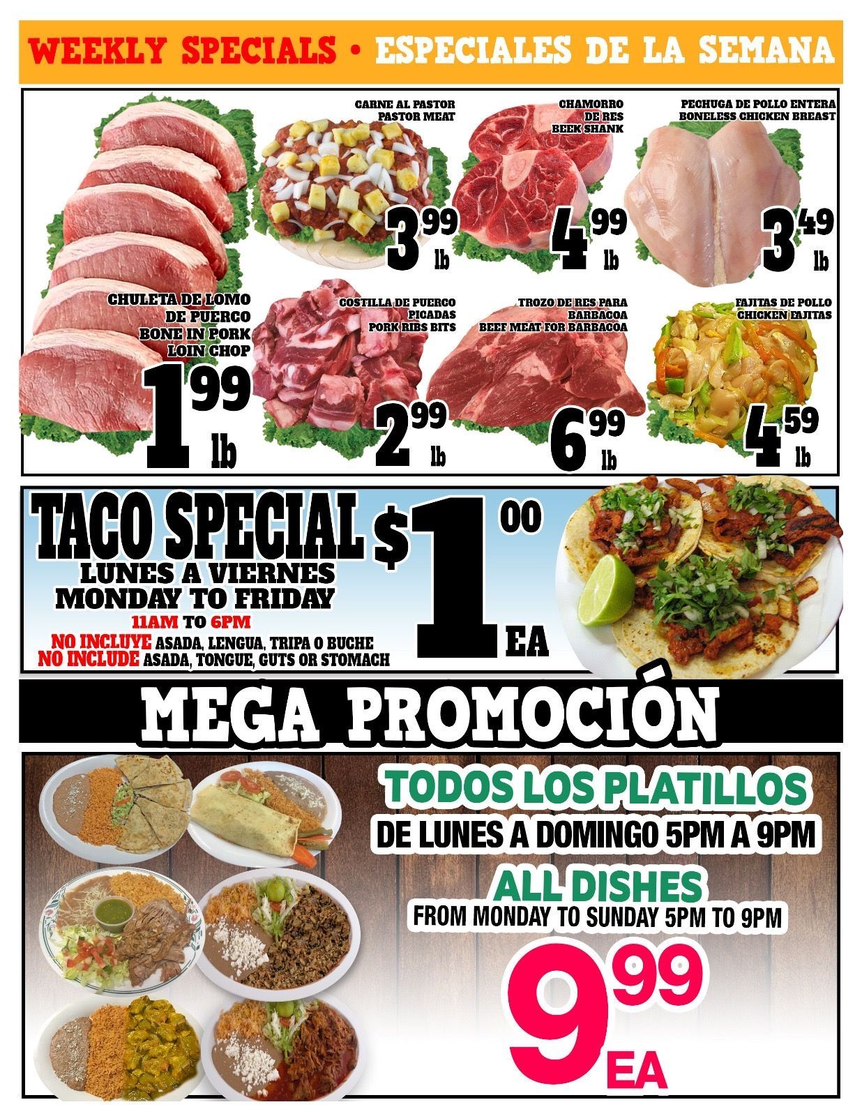Carniceria La Guadalajara Especiales Flyer Page 1