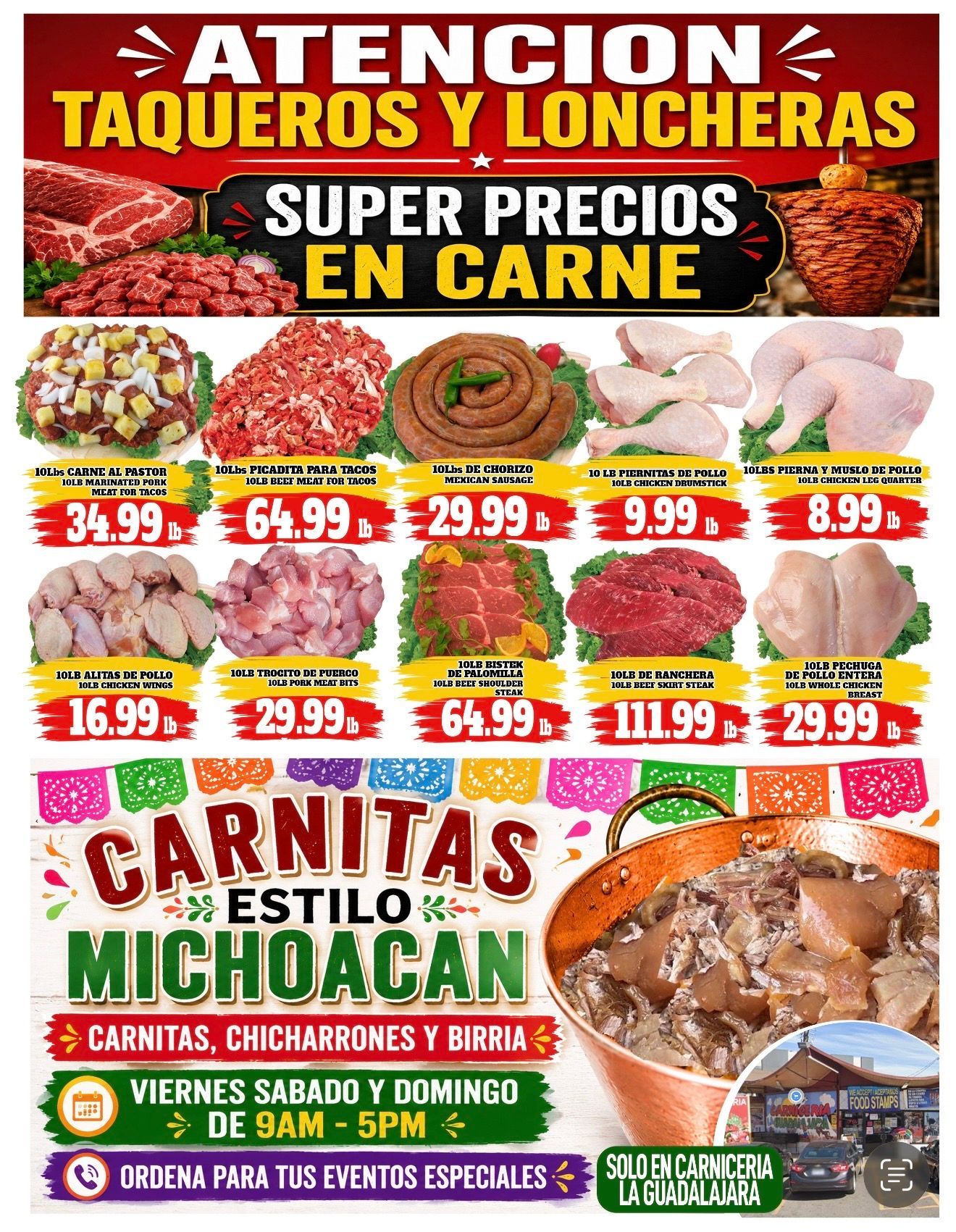 Carniceria La Guadalajara Especiales Flyer Page 1