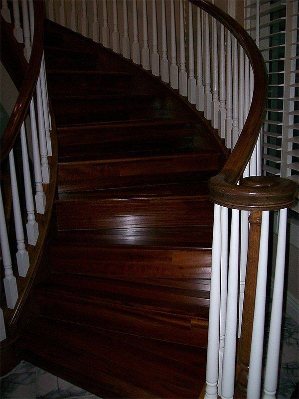 spiral hardwood staircase