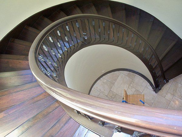 spiral hardwood stairs
