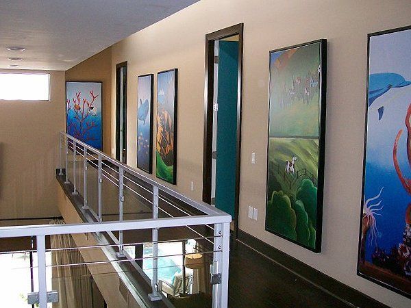 picture frames in hallway