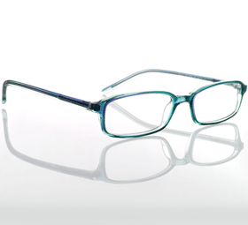 Eye glasses with metal framing.