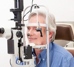 Man getting his eyes examined.