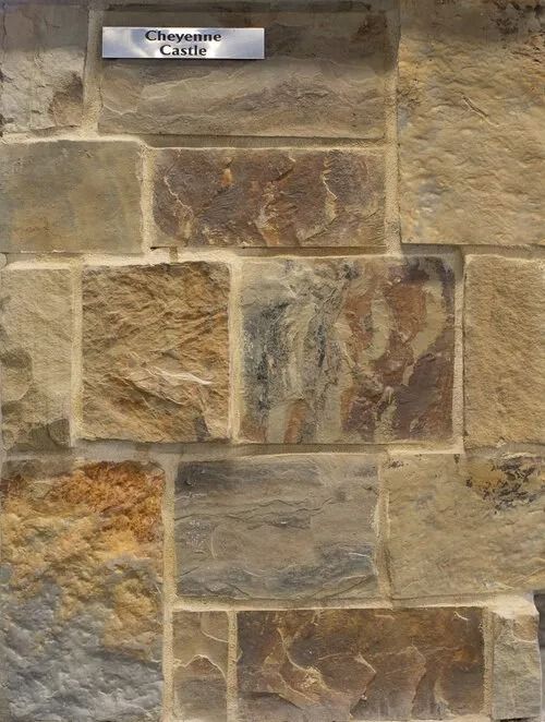 Close-up of a stone wall sample,