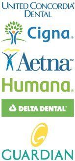 United Concordia Dental, Cigna, Aetna, Humana, Delta Dental, Guardian