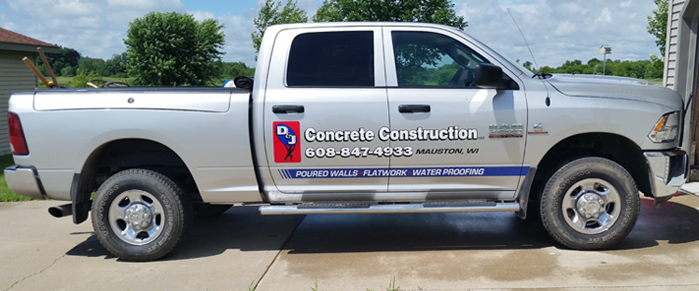 D & J Concrete Construction LLC service truck