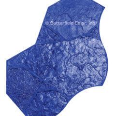 A blue butterfly color inc. stamp on a white background