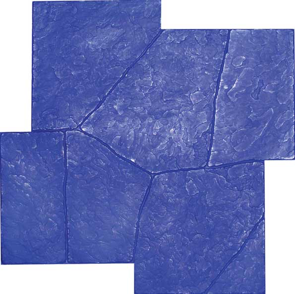 A blue tile with a cracked pattern on it