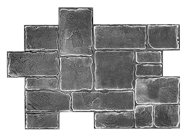 A black and white photo of a brick wall on a white background