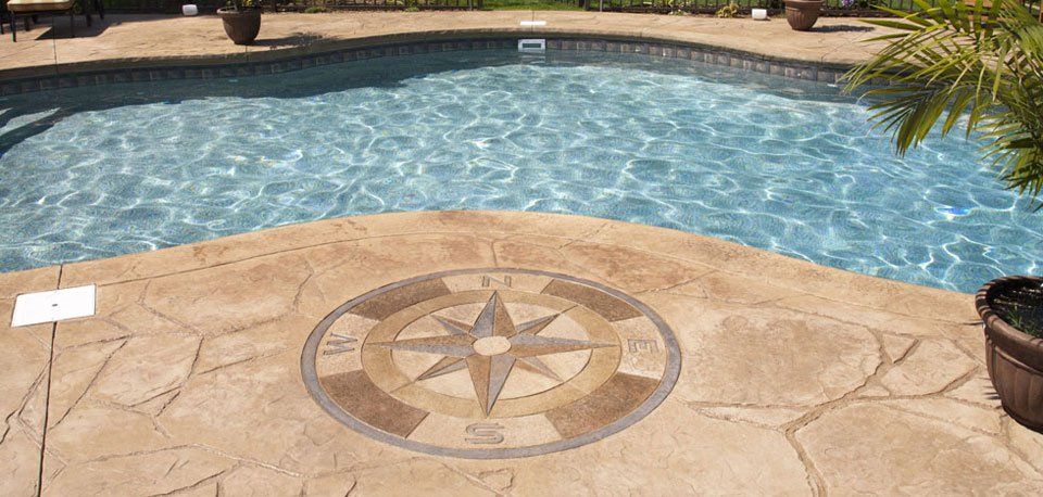 Stamped concrete.