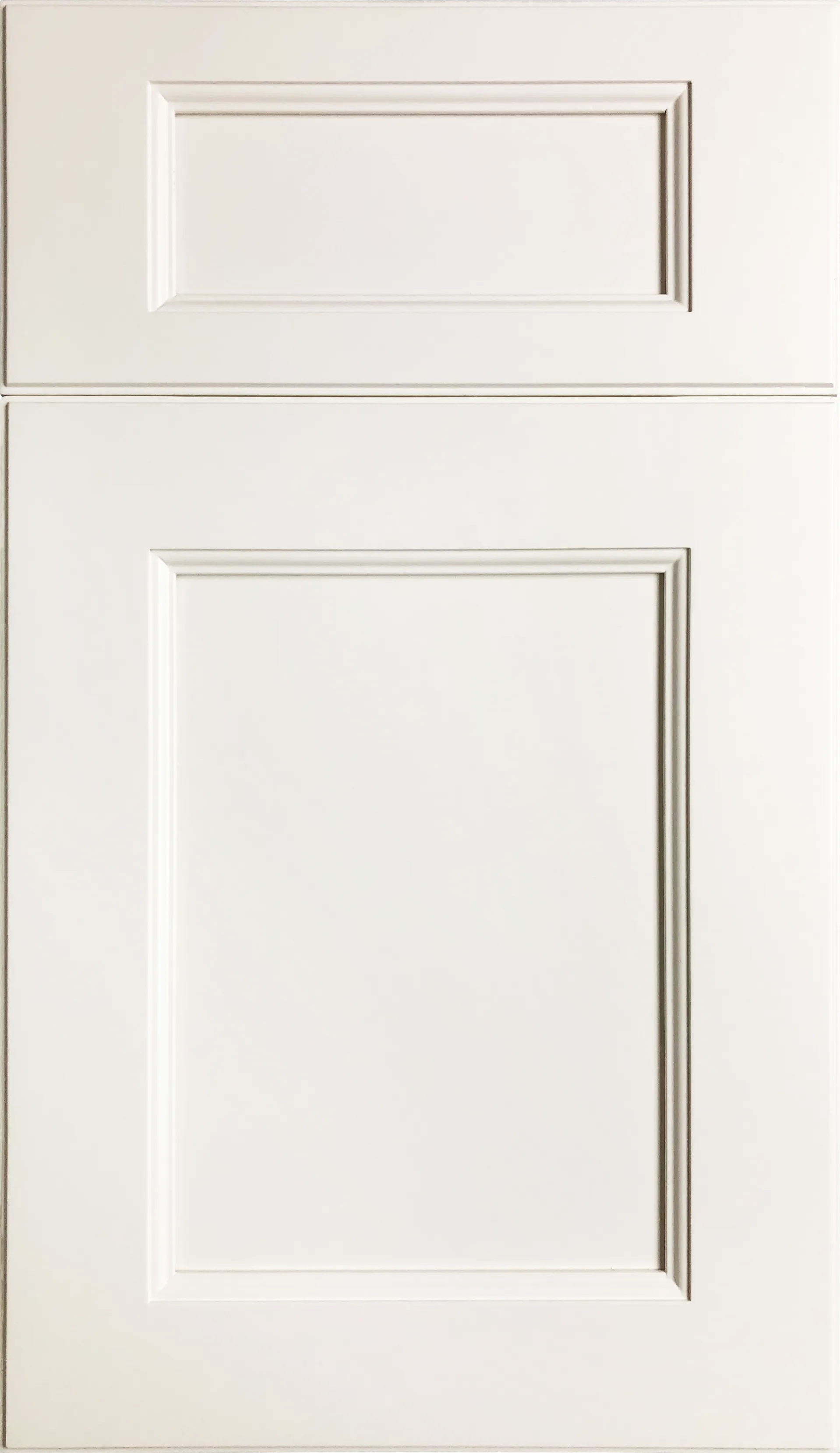 White kitchen cabinet door with raised panel design.