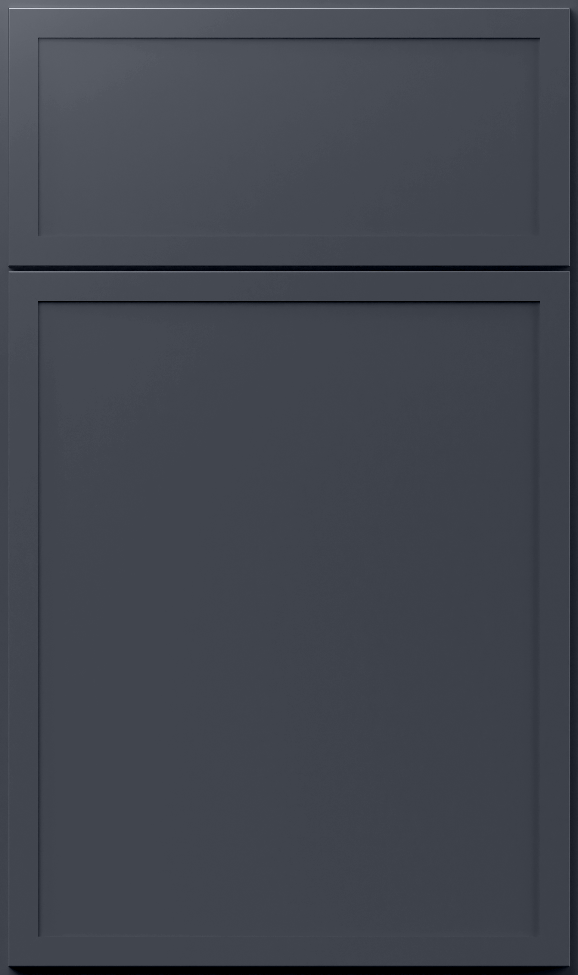 Dark gray, recessed-panel cabinet door.