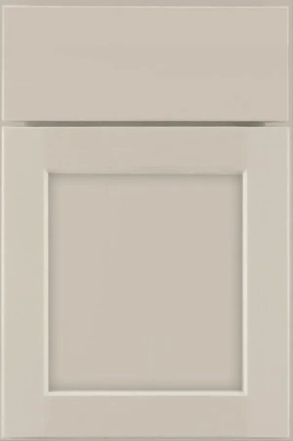 Light beige cabinet door with a recessed square panel.