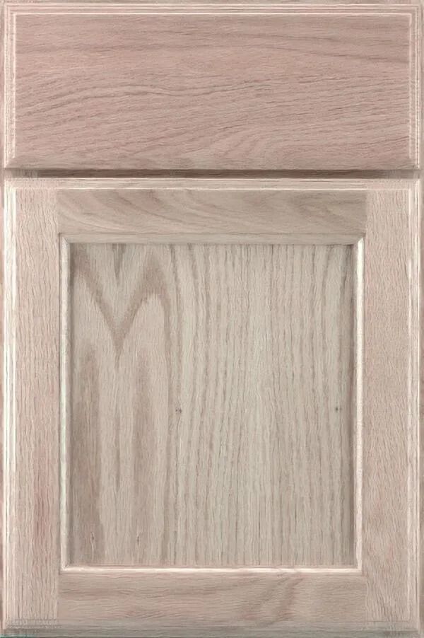 Light oak cabinet door with a raised panel.