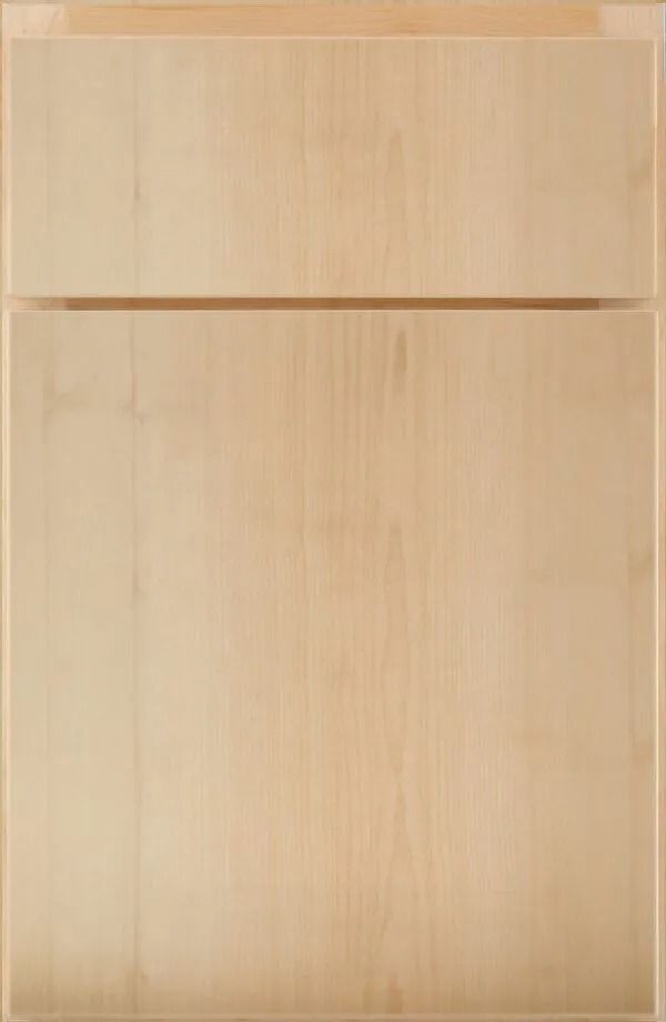Light-colored wooden cabinet door with a horizontal panel near the top.