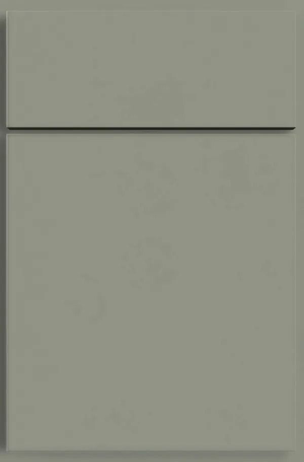 Gray cabinet door with a horizontal groove.