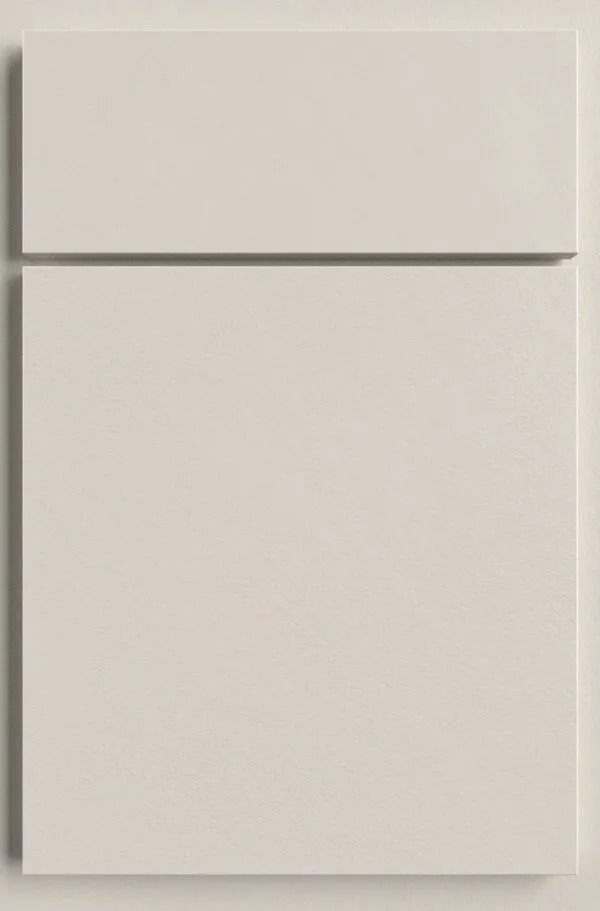 Light gray cabinet door, shaker style, two panels.