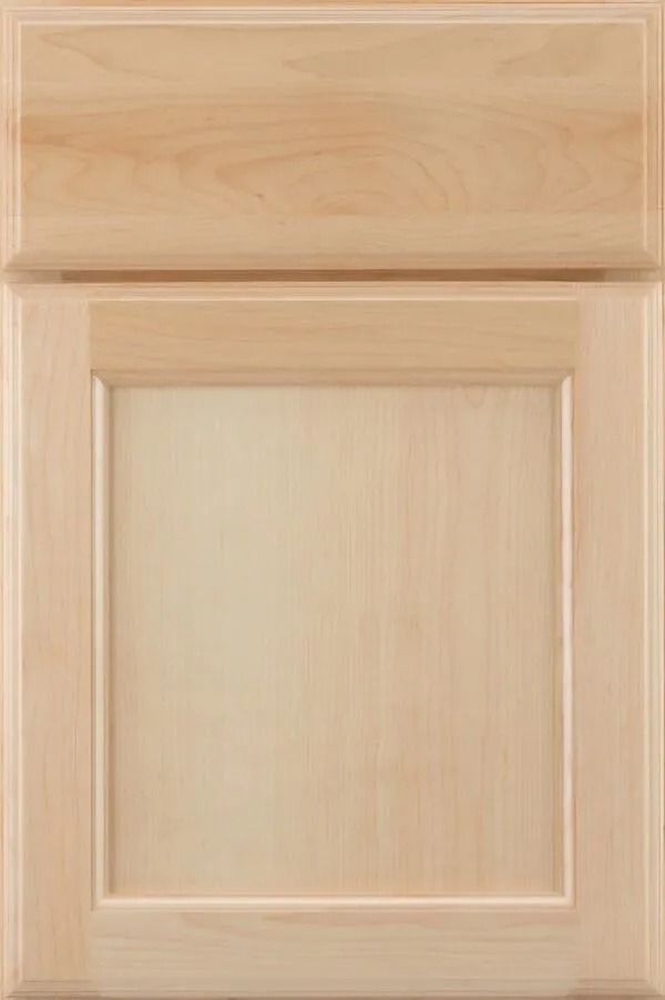 Beige raised panel cabinet door.