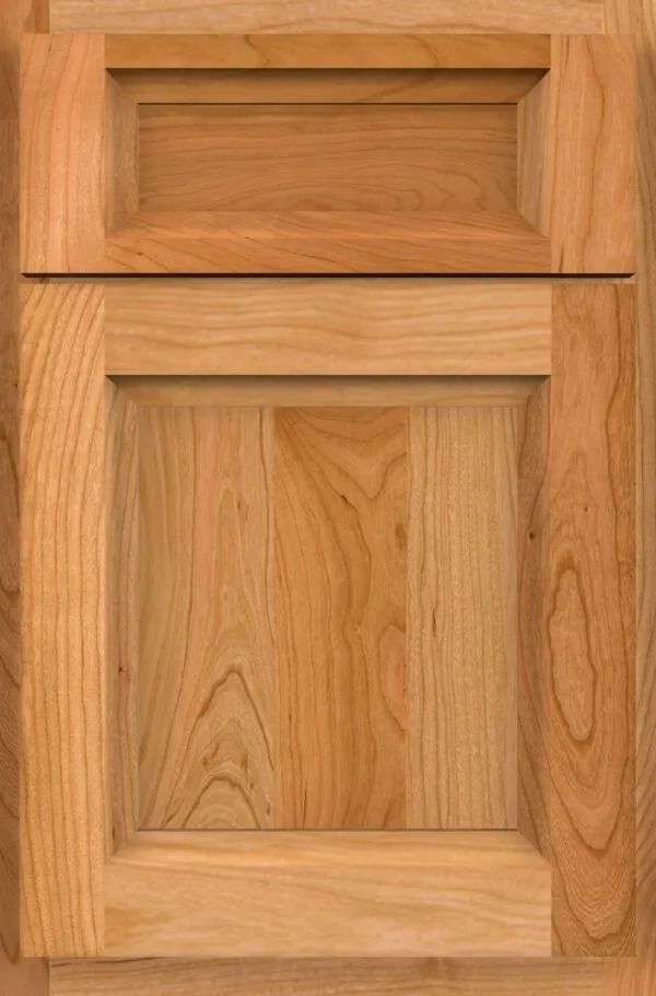 Light-colored wooden cabinet door with a raised panel design.