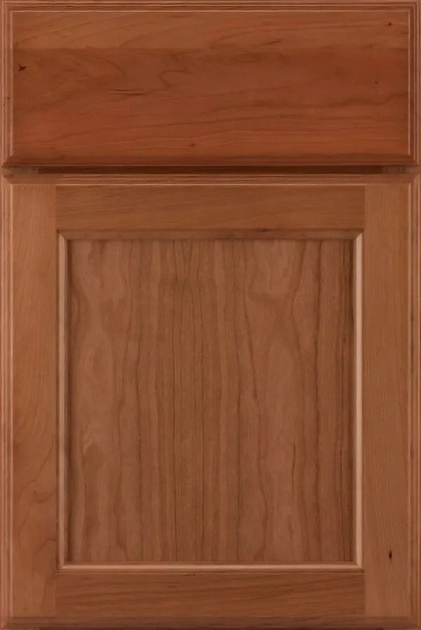 Wooden kitchen cabinet door in a warm brown tone.