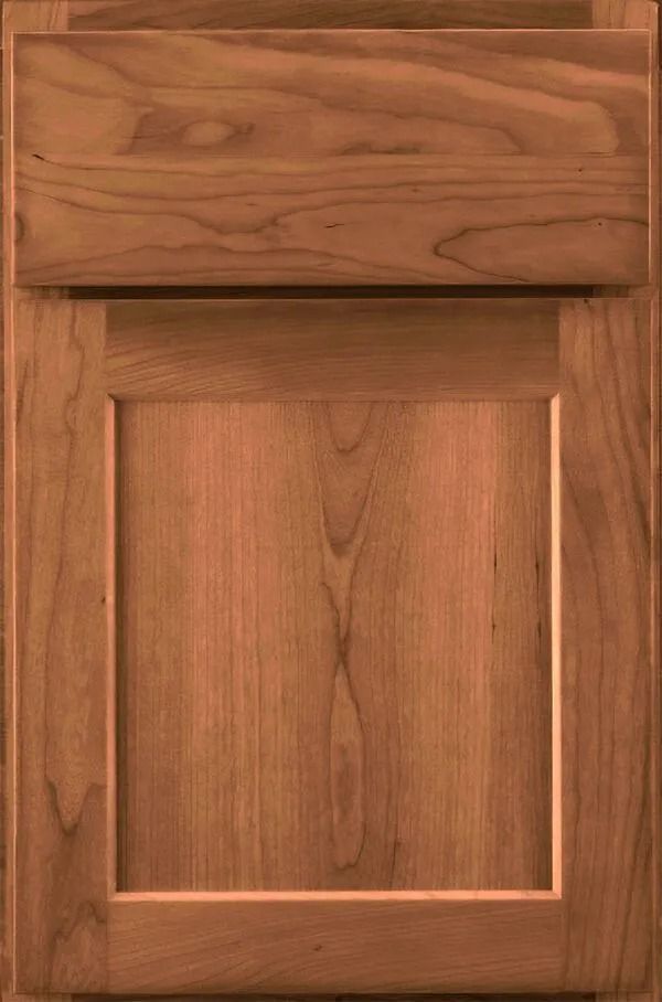 Wooden kitchen cabinet door with a framed center panel.
