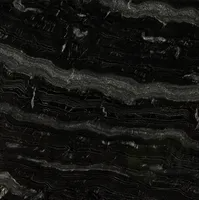 Black marble with grey wave-like veining.