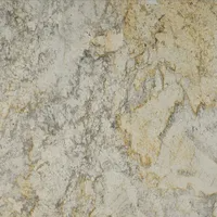 Textured granite countertop with beige, gray, and gold veining.