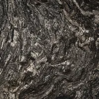 Dark granite with swirled patterns in black, grey, and white.