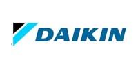 Daikin logo: A blue and black symbol with the word