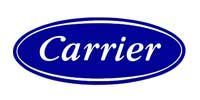Carrier logo in white font on a blue oval shape.