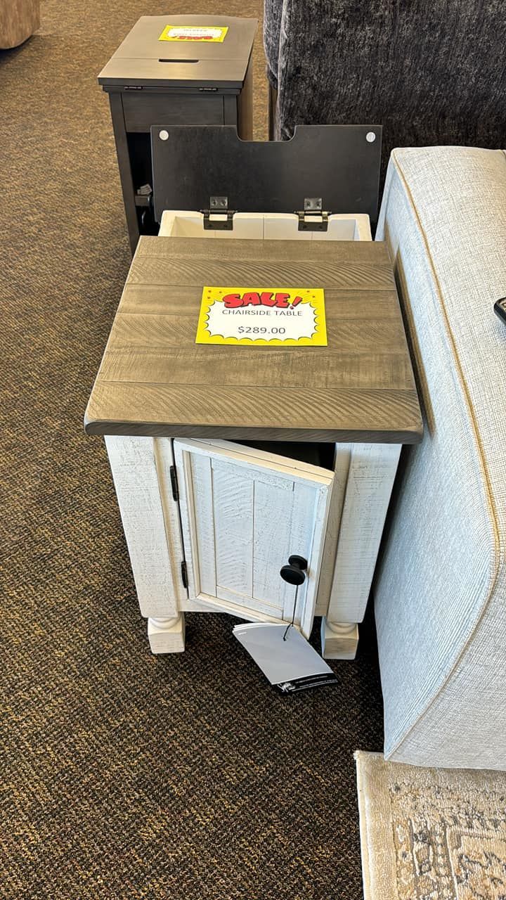 Side table with charger port