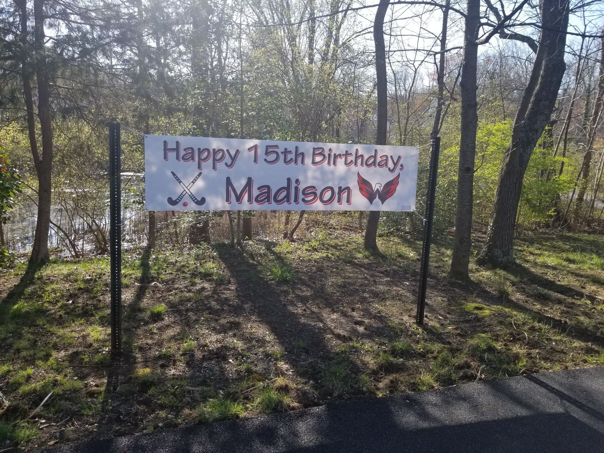 A sign that says happy 15th birthday madison