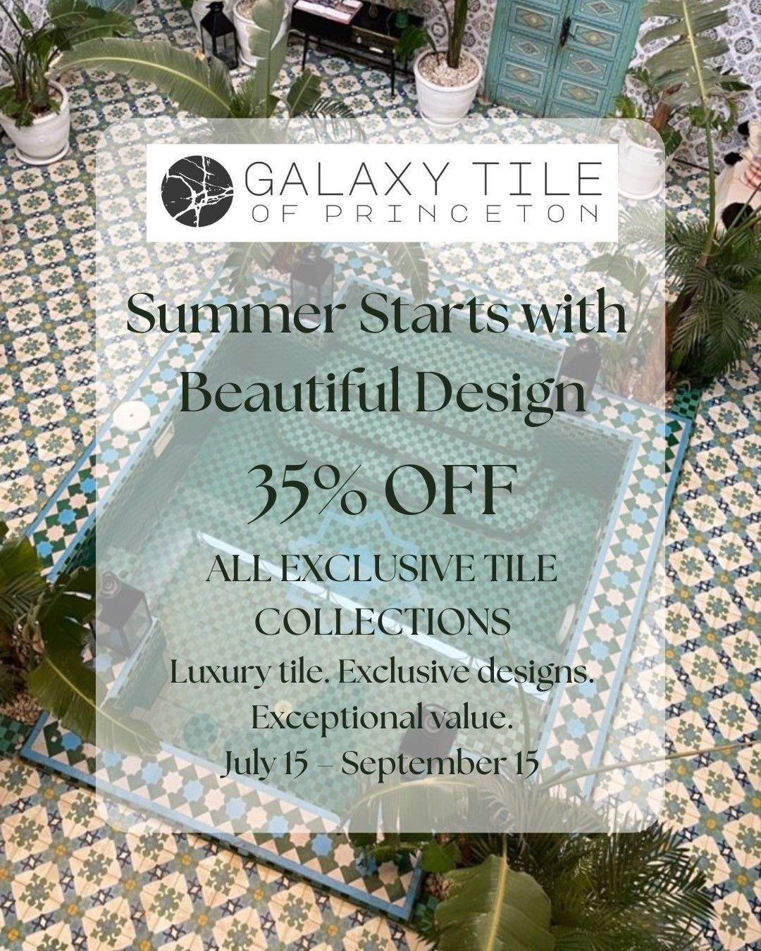 Galaxy Tile Promo Flyer 35% off all Exclusive Collections