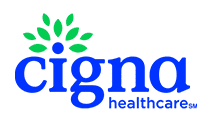 A blue and green logo for cigna healthcare.