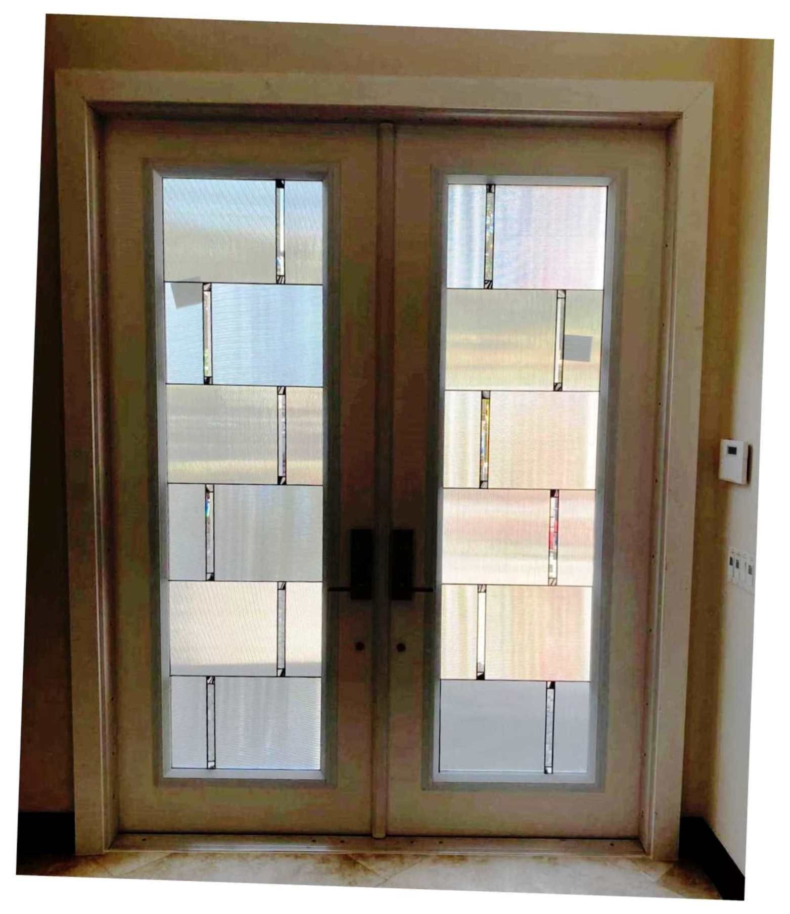 A door with a stained glass design on it