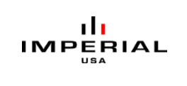 The imperial usa logo is black and red on a white background