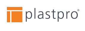 The logo for plastpro is orange and black on a white background