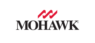 Mohawk logo in black text with a red stylized mark above it