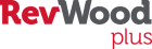 RevWood plus logo in black and red text on a white background