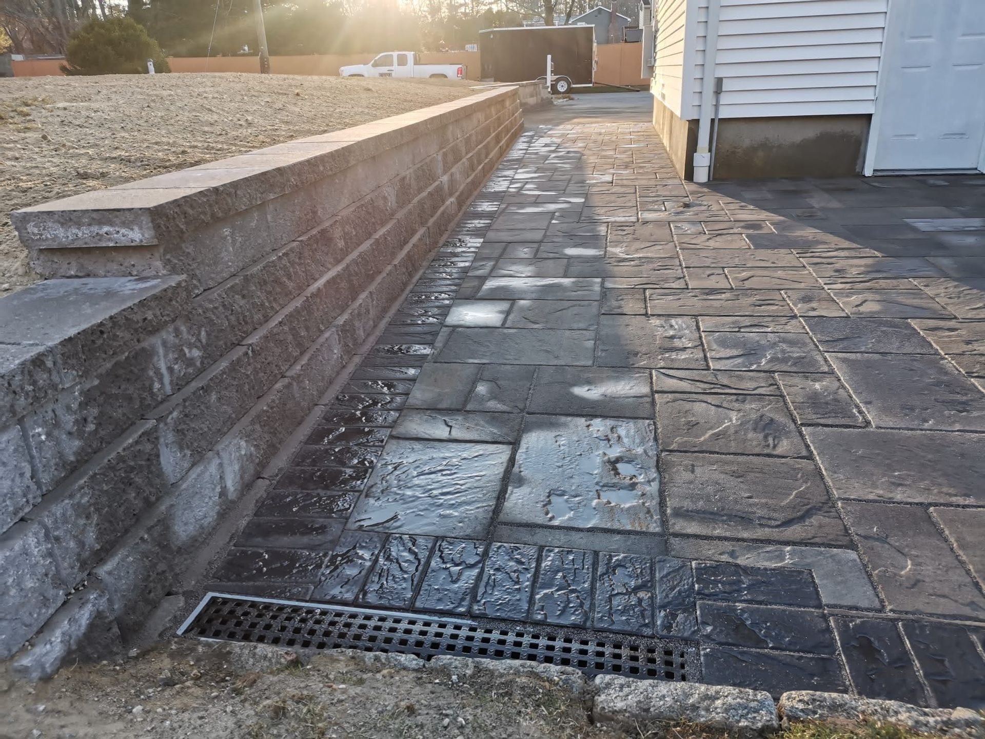 Hardscaping and retaining walls work on going