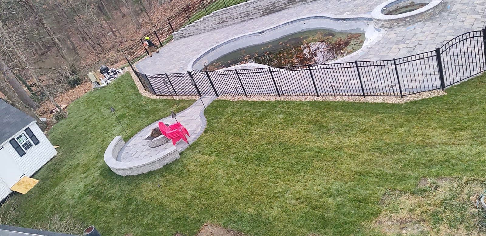 Outdoor fireplace and patio