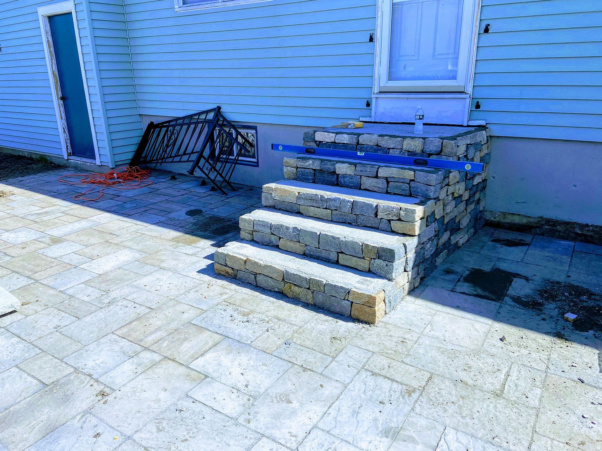 Steps and patio hardscaping