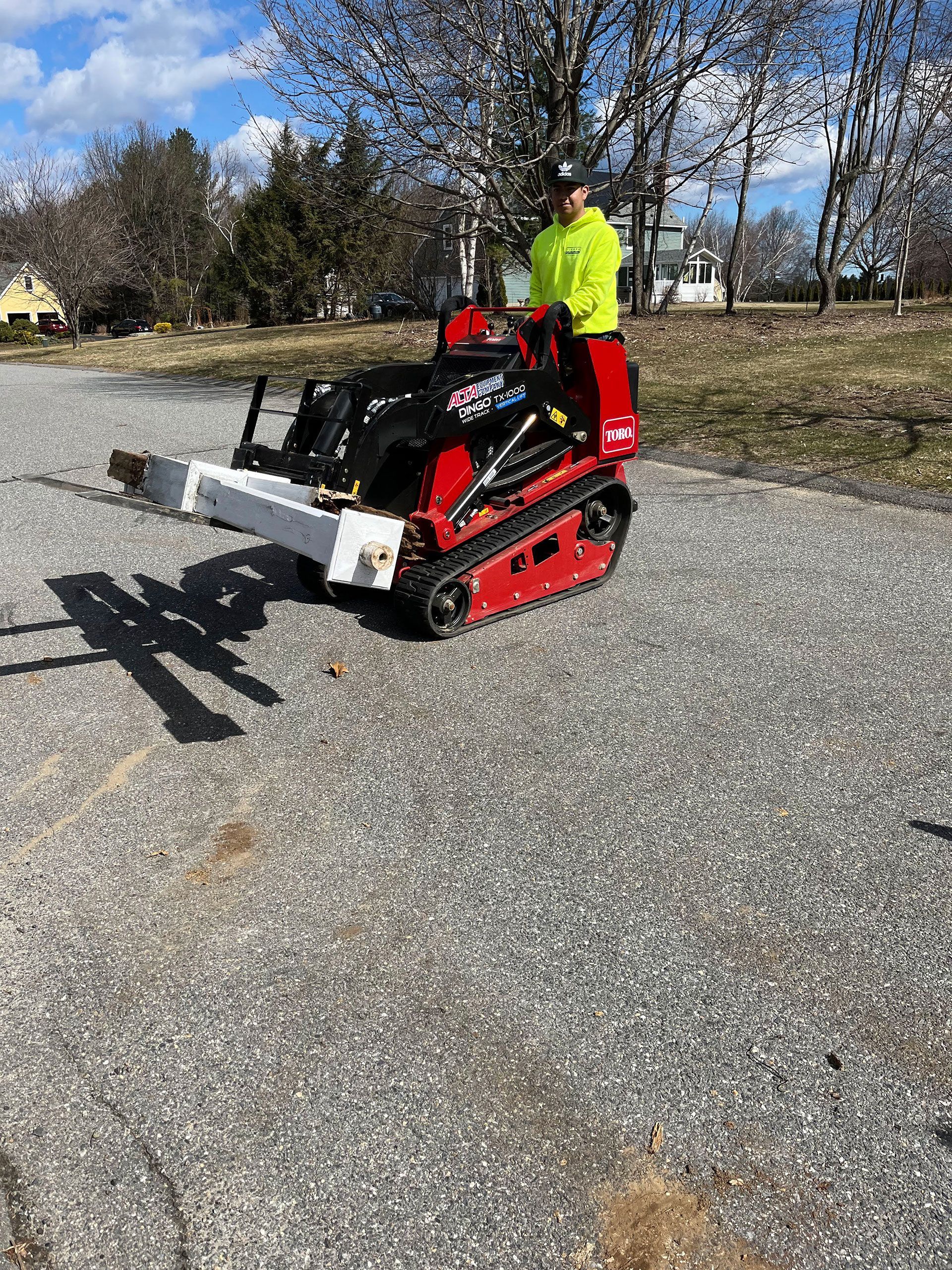 Driveway hardscape construction on going